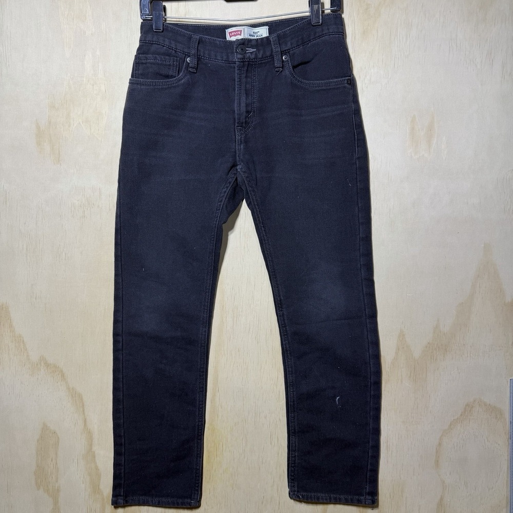 Levis 511 Slim Fit Jeans Black Stretch Denim W28 L28 Womens Dark Wash